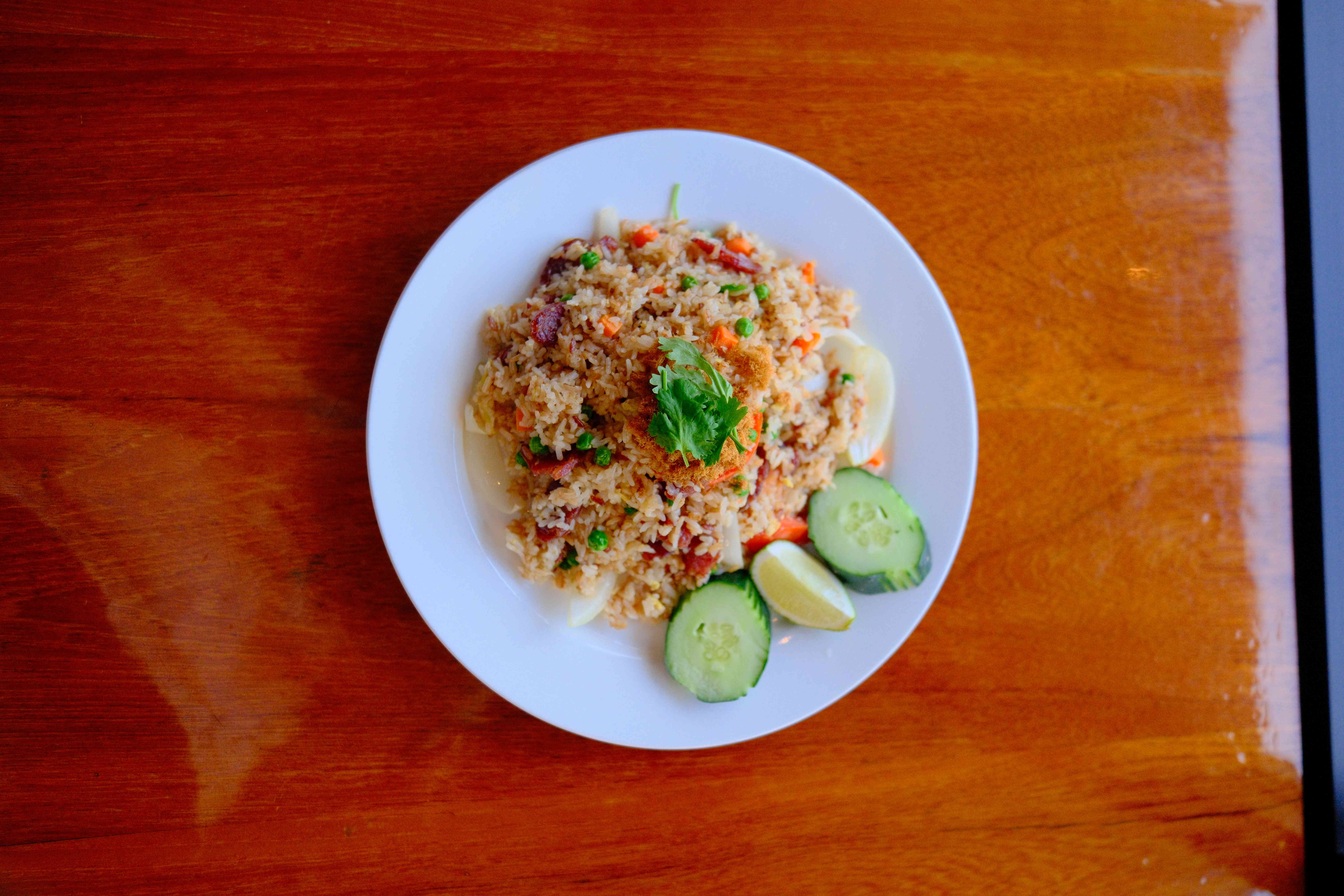 Colorful Thai curry and jasmine rice — Woodinville Thai takeout