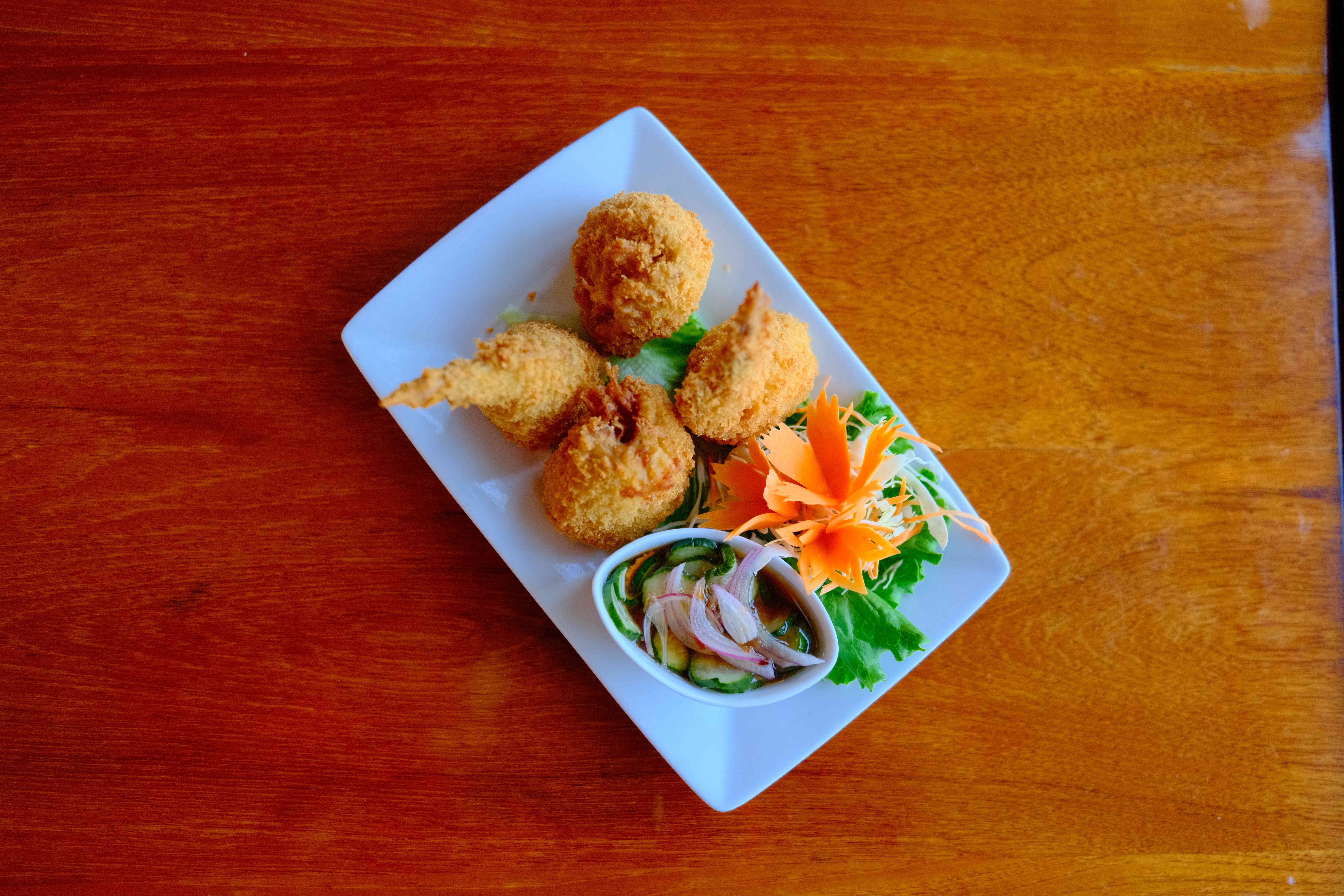 Thai catering trays ready for a Woodinville winery event